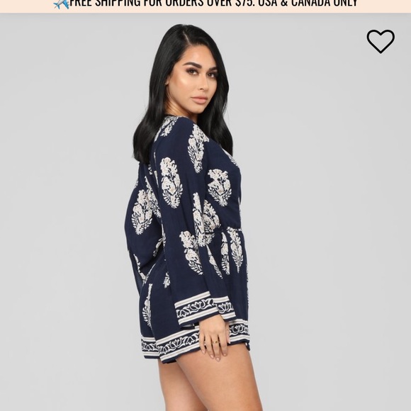 FashioNova Abby Romper - Navy - Picture 4 of 6